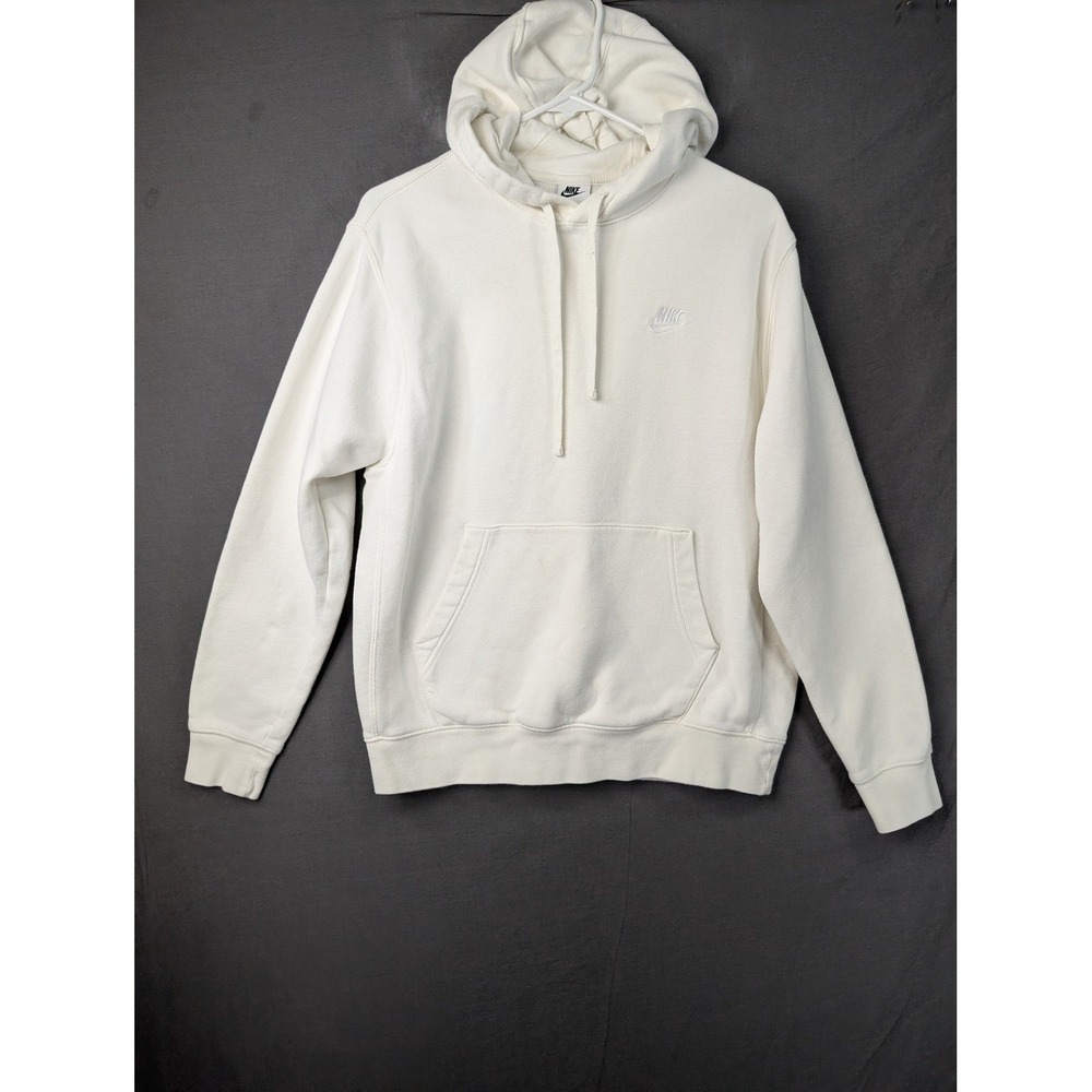 Nike Sportswear Club Fleece Pullover Hoodie White BV2654-134 Mens Medium